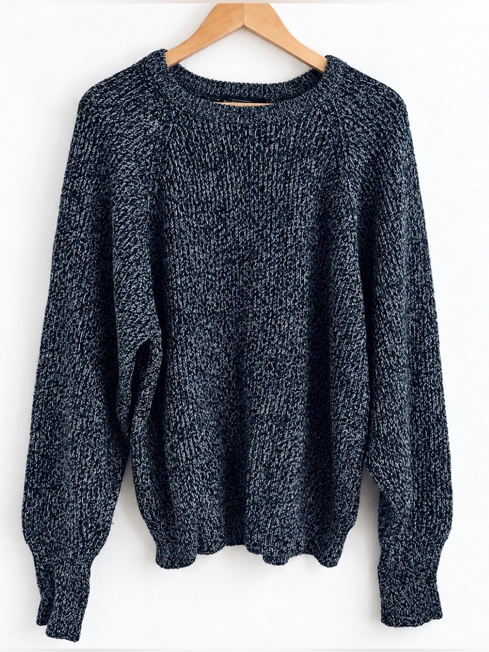 Vintage Parkhurst Chunky Marled Knit Sweater Made in Canada Blue Large